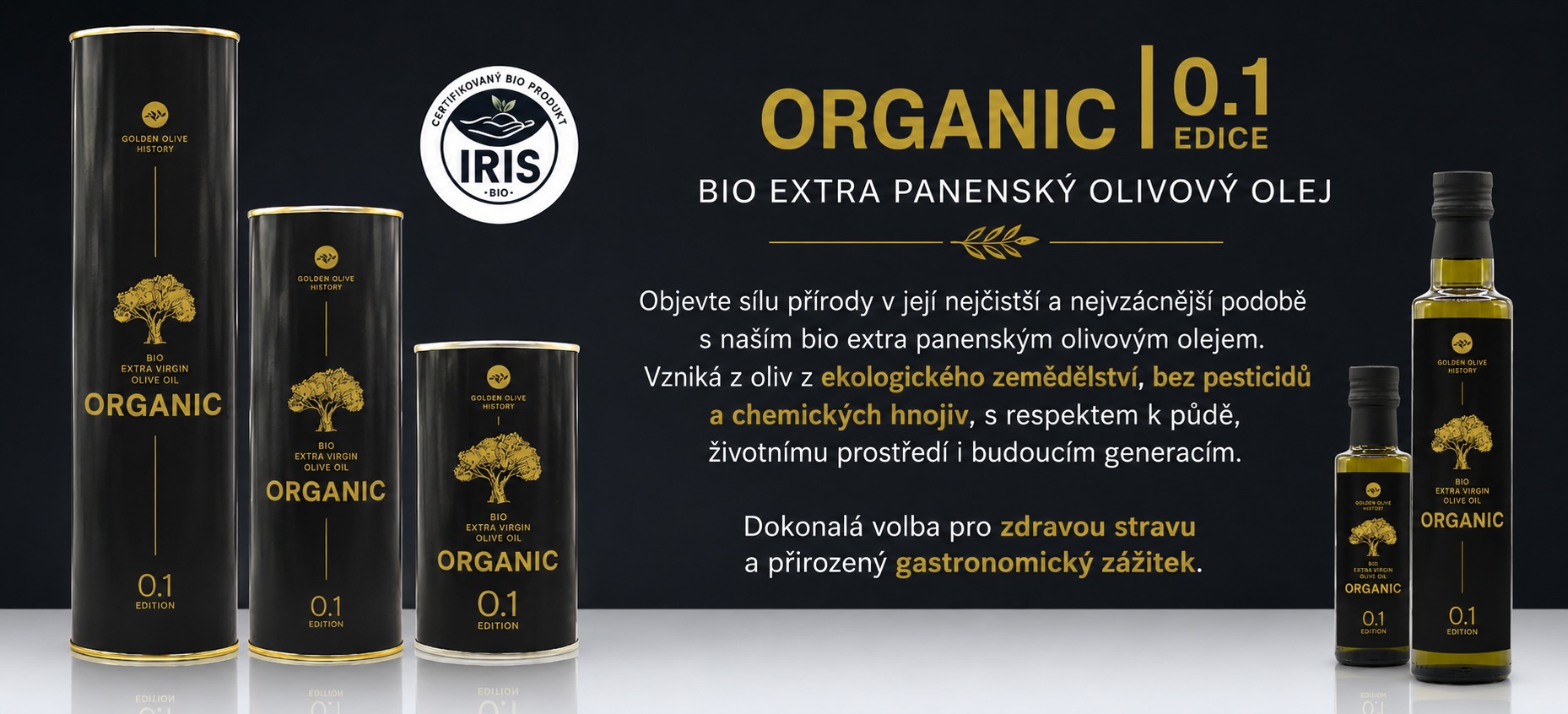 Golden Olive History Kréta ORGANIC 0,1 BIO extra panenský olivový olej